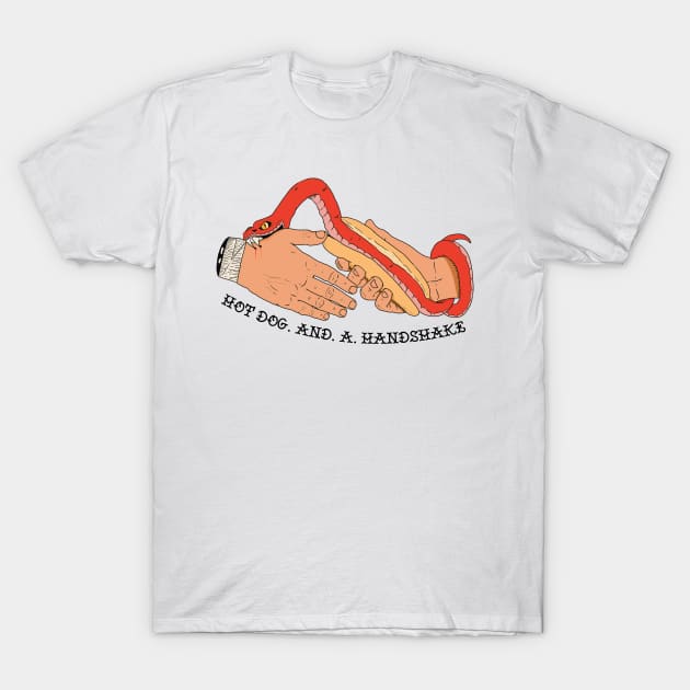 hot dog and a handshake T-Shirt by rafzombie